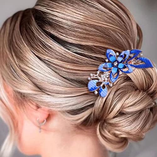 Sparkling Rhinestone Hair Comb for Brides & Women - Wedding Hair Accessory (Blue) - Perfect for Weddings & Parties