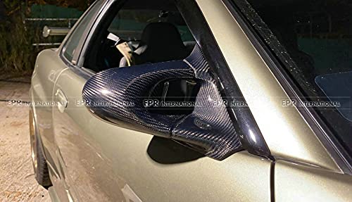 Carbon Fiber Rear View Mirrors for Nissan Skyline R34 GTR/ER34 (Right Hand Drive) - Aero Mirror Replacement Trim & Body Kit (2pcs) - Perfect for Racing & Car Styling Upgrades