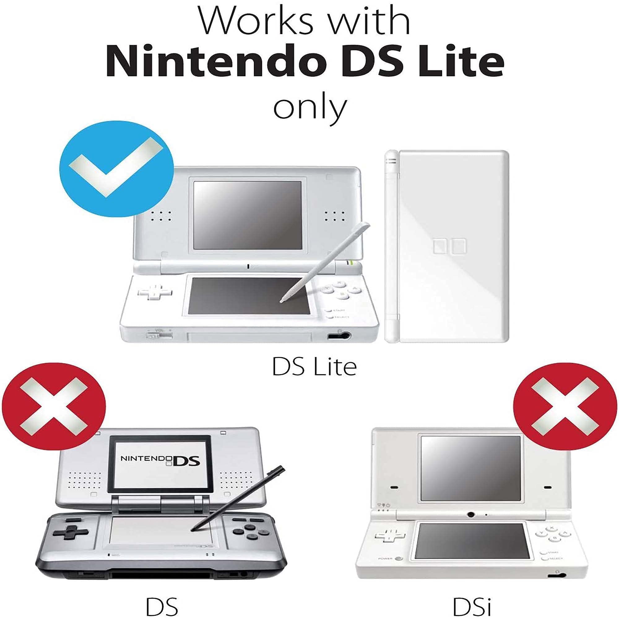 Xahpower Nintendo DS Lite Charger Bundle - 1 Pack AC Adapter & 4 Pack Stylus Pens for DS Lite - Perfect for Gaming On The Go, Travel & Home Entertainment