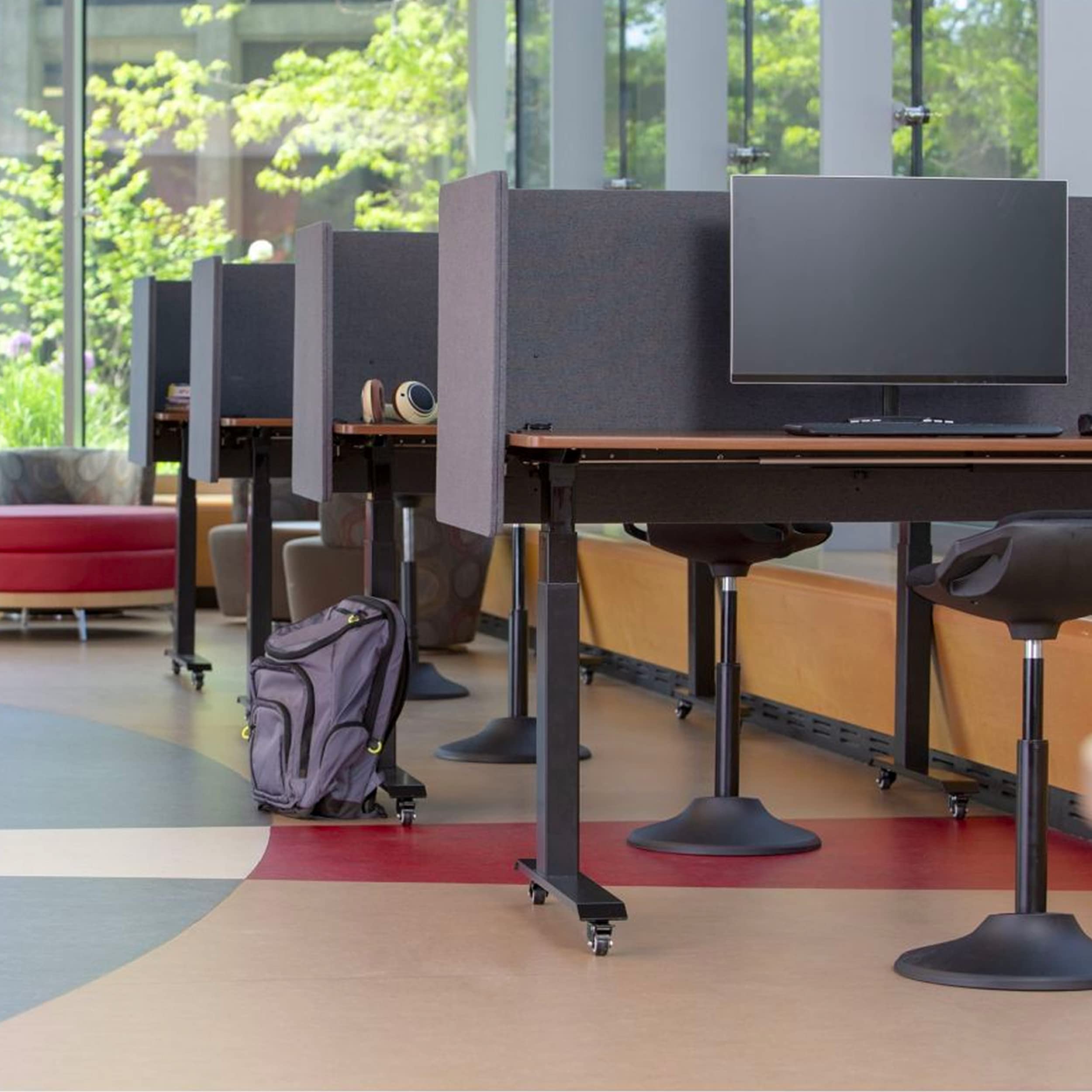 ReFocus Clamp-On Acoustic Desk Divider Privacy Panel - Noise Reducing & Visual Barrier for Stand Up Desks (Ash Gray, 23.6