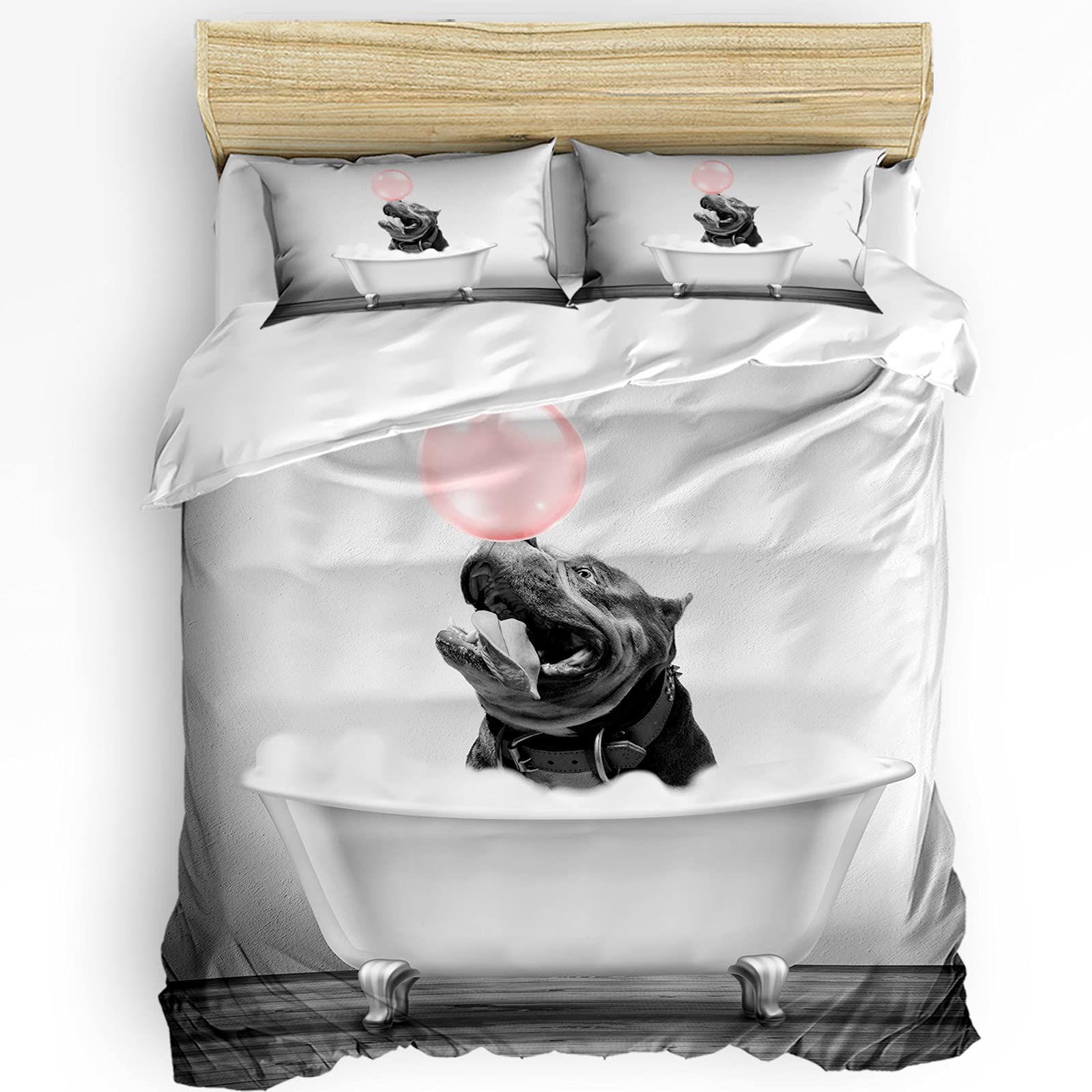Royalreal Full Duvet Cover Set - Country Cow with Floral Black & White Checkered Pattern - Soft Bedding Set for Teens, Kids & Adults (1 Duvet Cover + 2 Pillowcases) - Perfect for Farmhouse, Country or Rustic Bedroom Decor