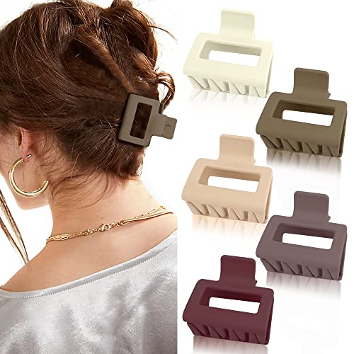 ATODEN 5 Pack Small Matte Hair Claw Clips for Thin Fine Hair - 2 Inch Mini Jaw Clips for Women, Perfect for Ponytails, Buns & Everyday Hairstyles