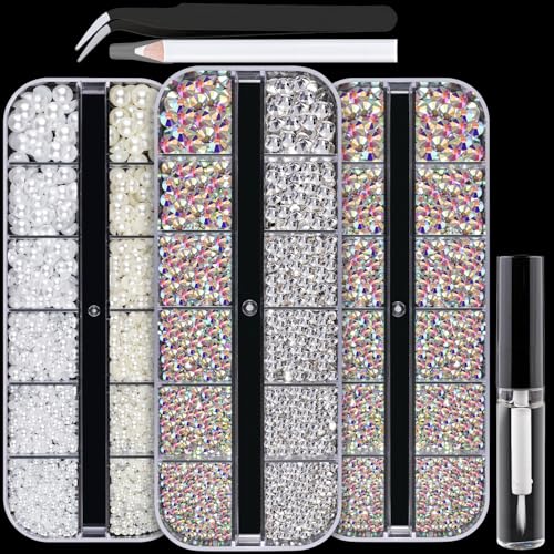 37-AB&Clear+AB gems+White&Beige pearl
