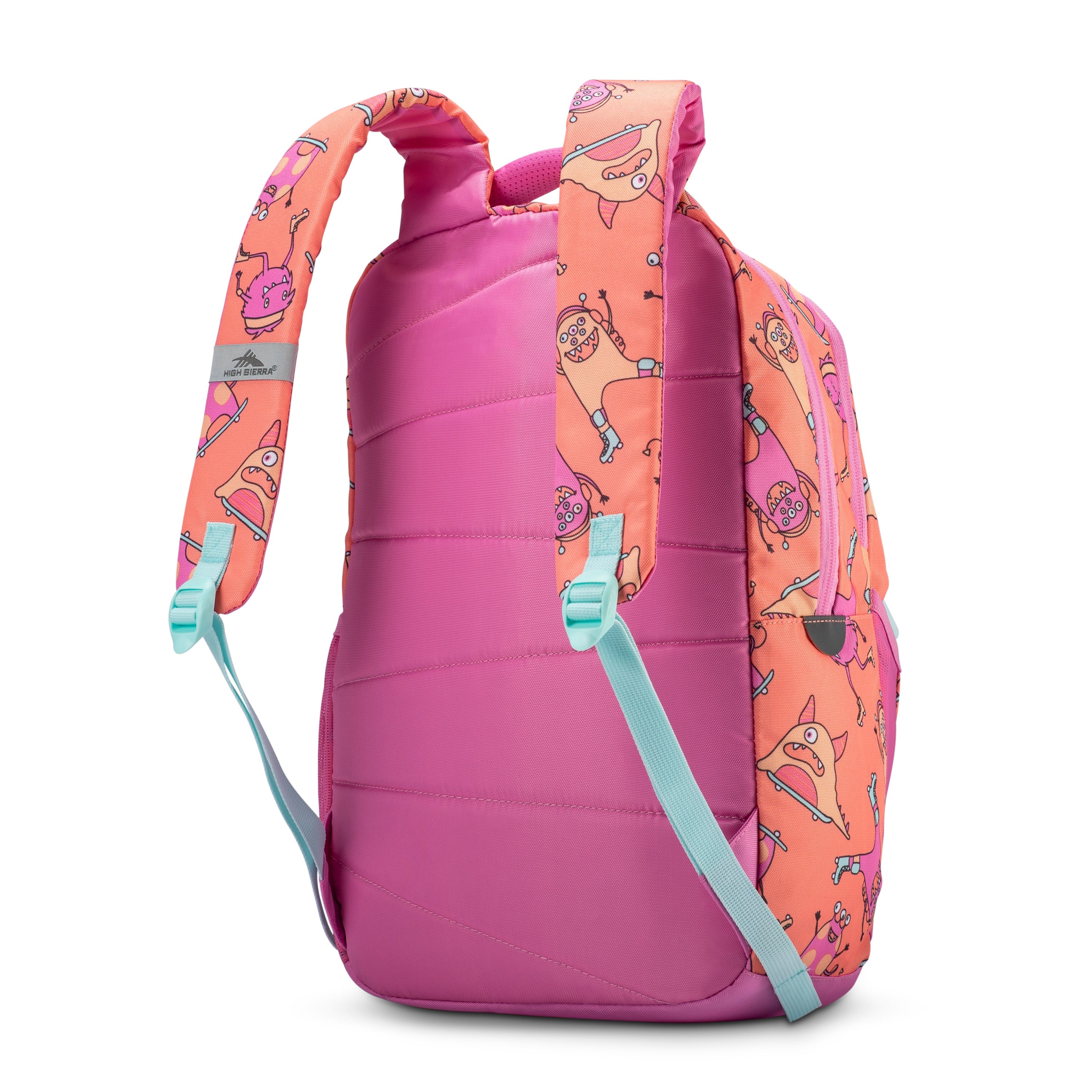 High Sierra Ollie Lunchkit Backpack - Monsters On Wheels/Coral Design - Insulated Lunch Bag for School, Work & Outdoor Adventures