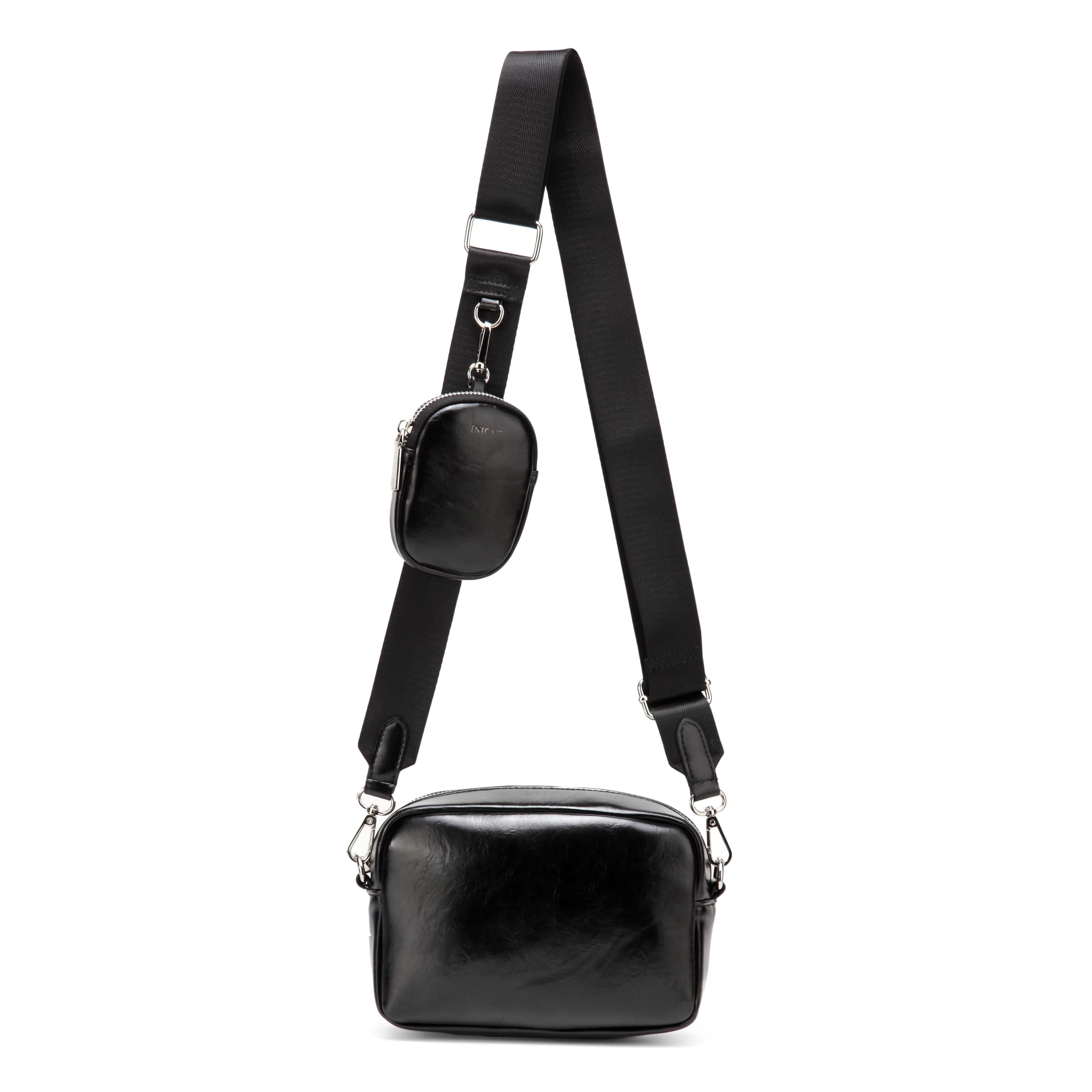 AOCINA Women's Small Coin Purse Crossbody Bag with Detachable Coin Pouch - Soft Quilted Leather Hobo Handbag (2 Sizes) - Perfect for Shopping, Travel & Everyday Use