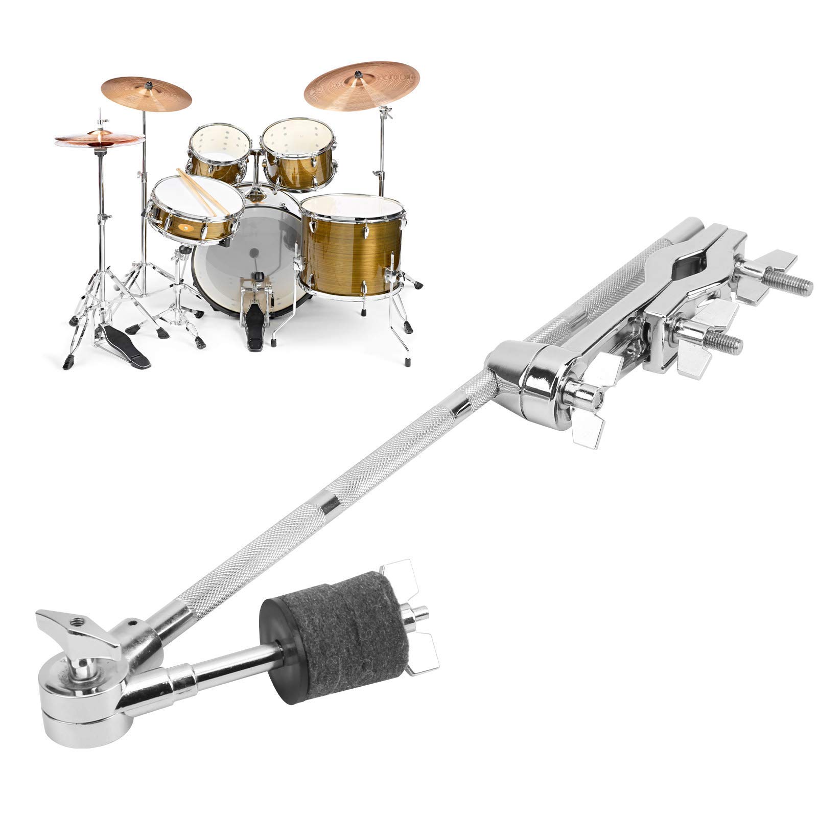 Drum Cymbal Attachment Clamp - Heavy Duty Extension Holder for Drum Set Accessories | Perfect for Live Performances & Studio Recording