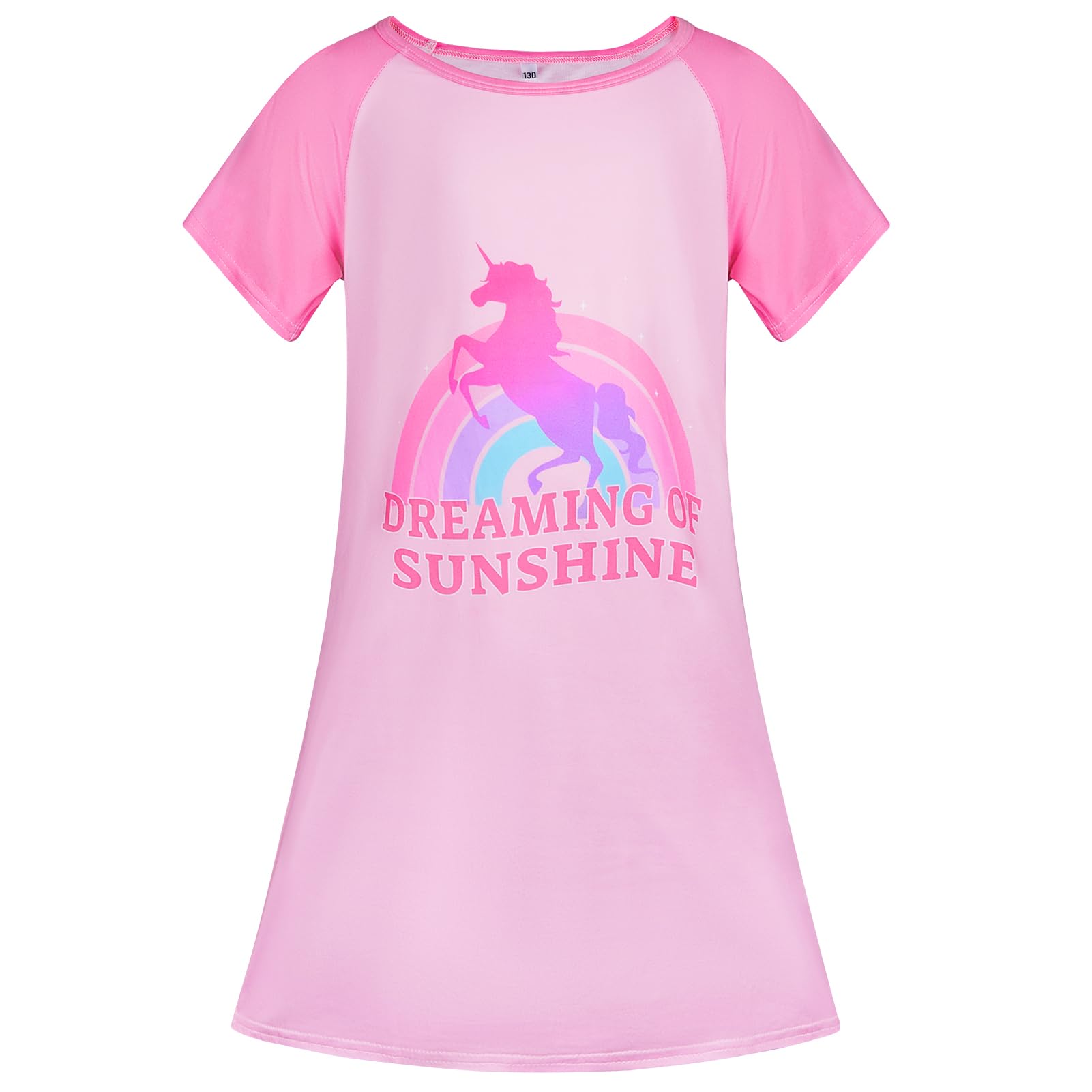 MHJY Girls Nightgowns - Short Sleeve Princess Pajama Sleep Shirts for Kids & Toddlers | Soft Cotton Night Dresses for Comfortable Sleep & Playtime