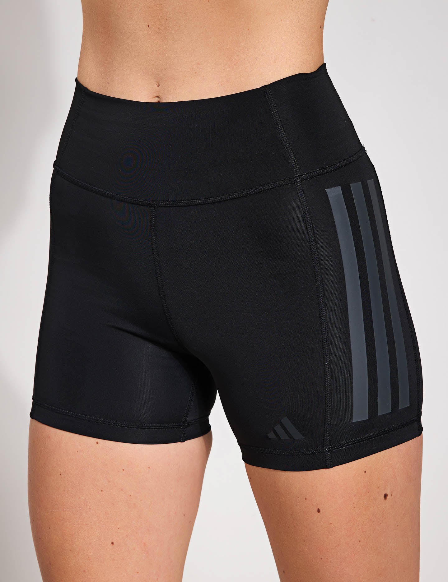 Optime 3 Stripes 1/4 Length Workout Leggings for Women - Black | Yoga, Running & Gym Activewear