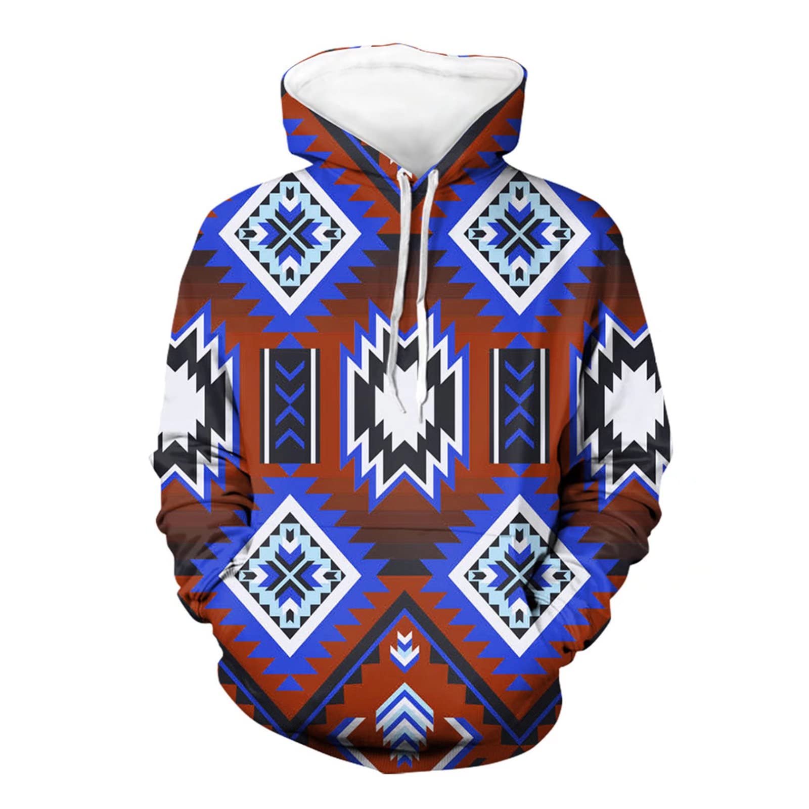 Dolyues Men's Hawaiian Print Hooded Sweatshirt - Long Sleeve Pullover Hoodie with Funny Design | Perfect for Beach Parties, Tropical Vacations & Casual Streetwear