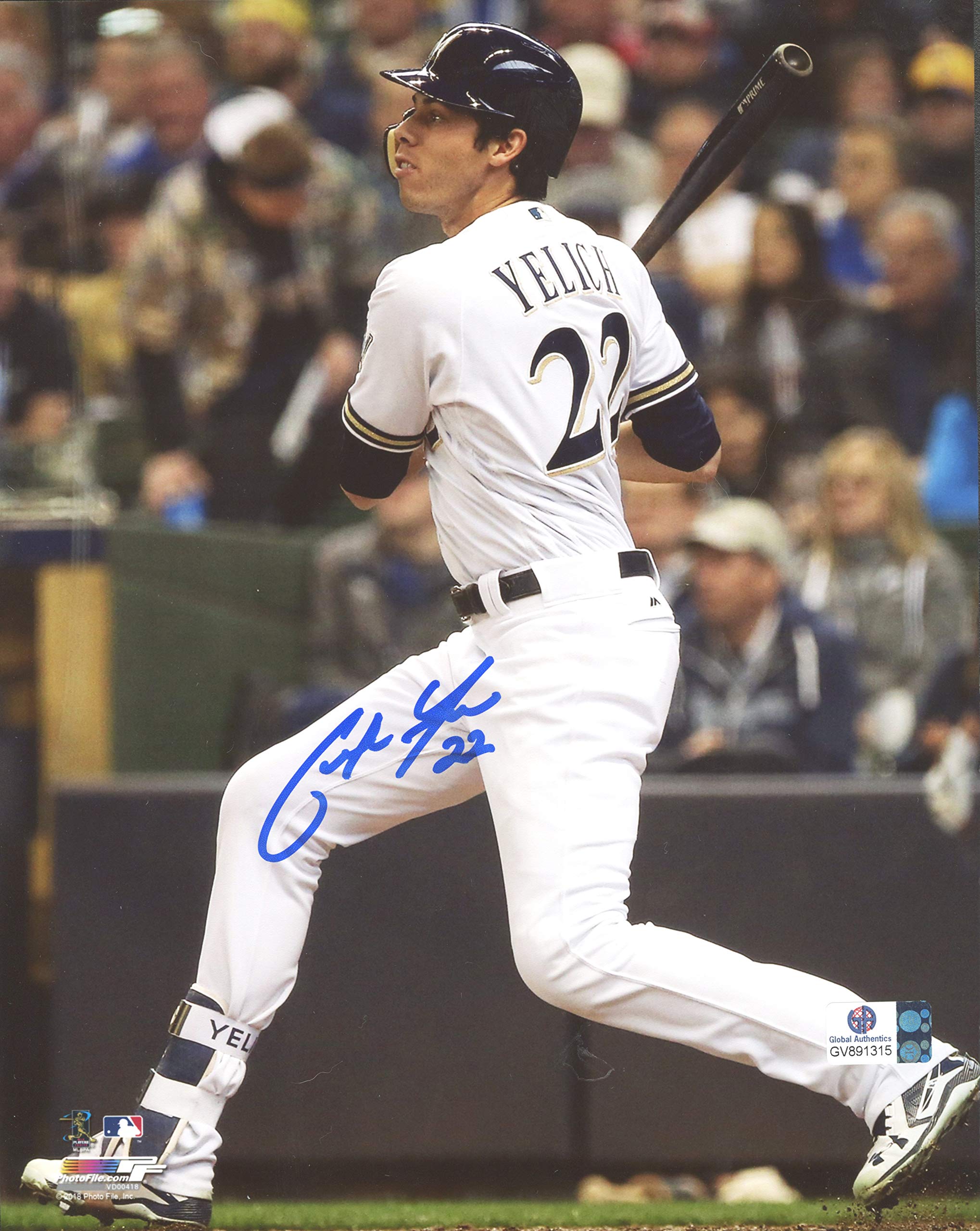 Christian Yelich Milwaukee Brewers Autographed 8x10 Photo - Signed Baseball Memorabilia for Fans & Collectors - Perfect for Man Cave, Sports Room Decor, or Gift for Baseball Lovers