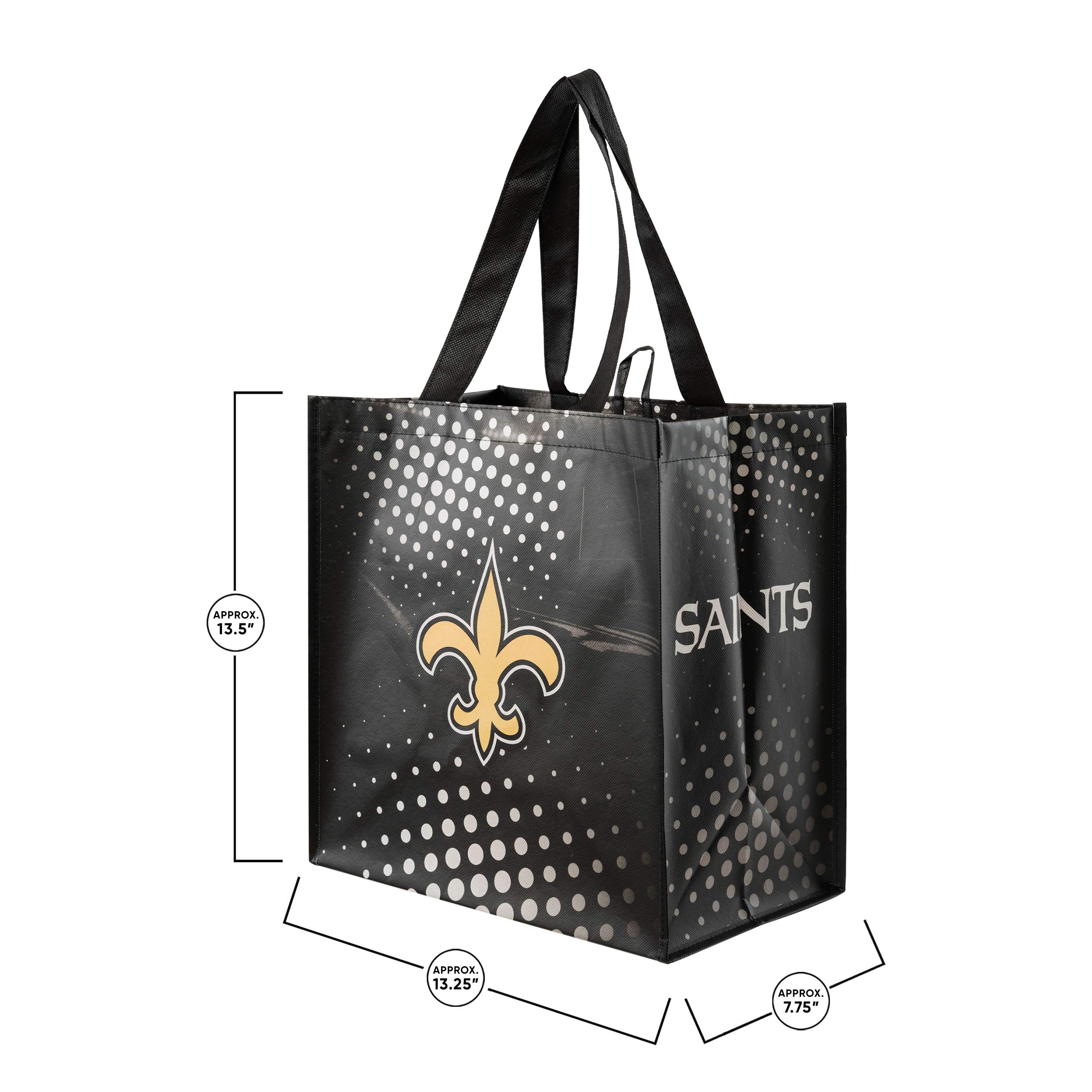 FOCO NFL Team Logo Reusable Grocery Shopping Tote Bags - Eco-Friendly Grocery Totes for Football Fans, Game Day Tailgating & Super Bowl Parties