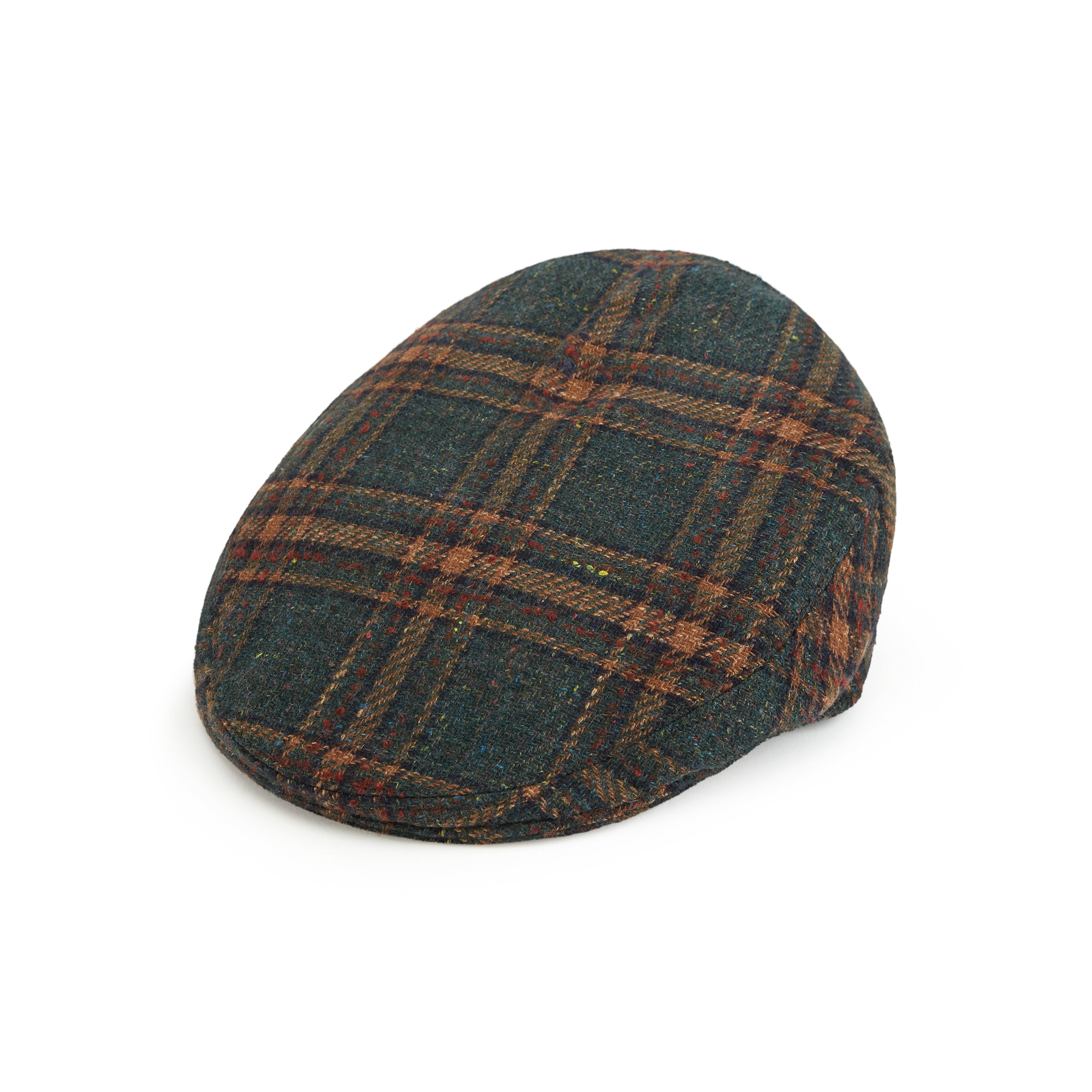 Stylish Heydon Green Beige Check Flat Cap for Men - Vintage Wool Newsboy Hat for Casual Outfits & Outdoor Activities