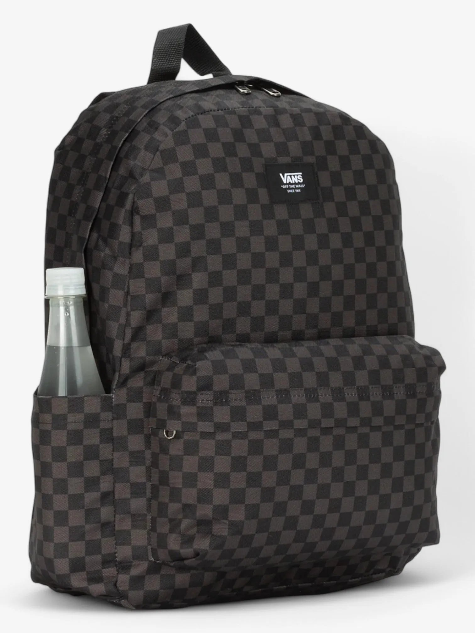 Vans Old Skool Check Backpack - Black School Backpack for Men & Women | Durable Laptop Bag for College, Travel & Everyday Use
