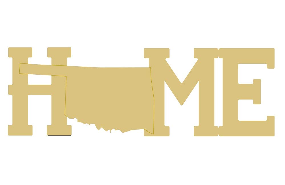 Oklahoma Cutout Wooden Home Decor - Unfinished MDF State Shape for DIY Door Hangers & Wall Art | Perfect for Home Decoration, State Pride Displays, and Craft Projects