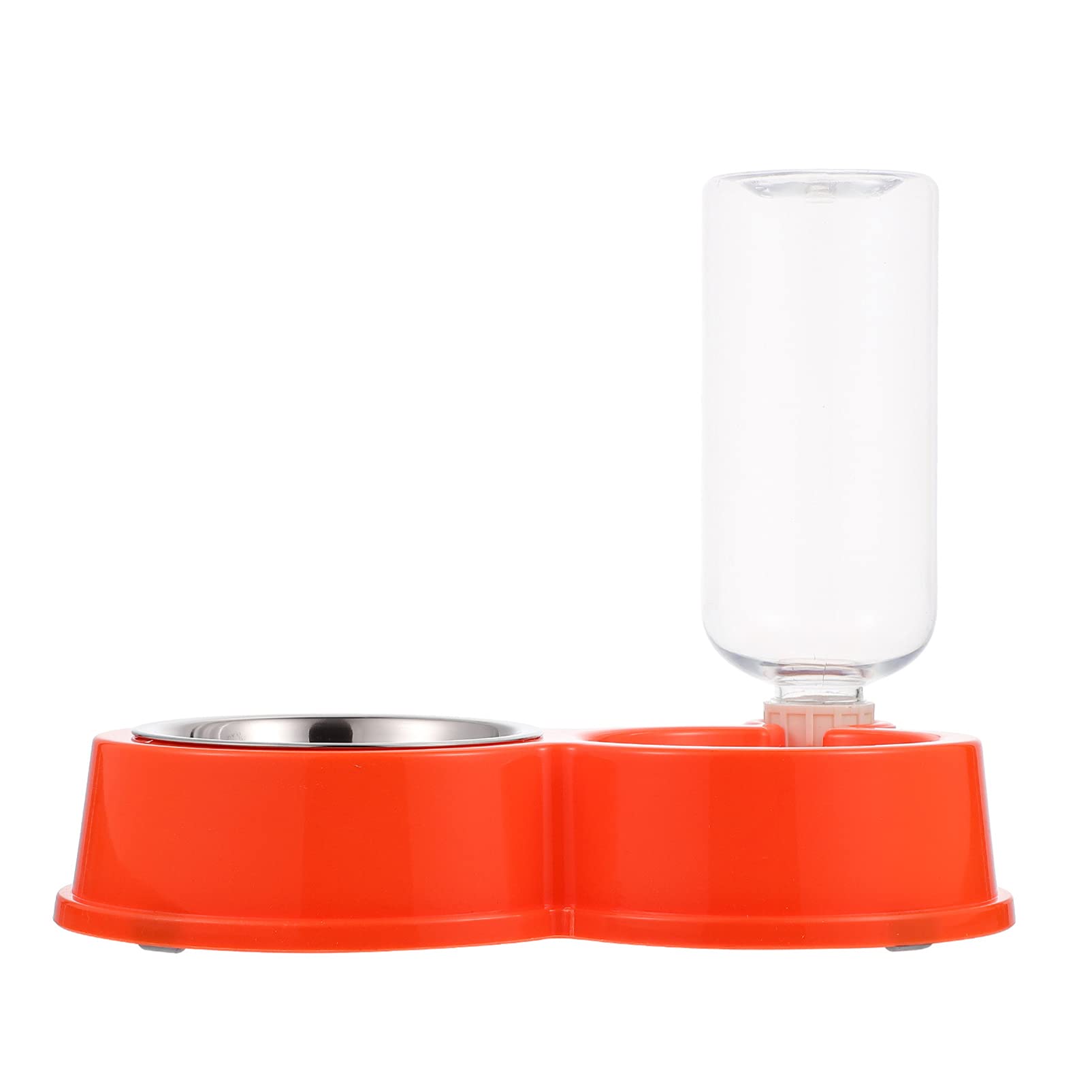 STOBOK Automatic No-Spill Pet Feeder - Double Bowl Set for Dogs & Cats with Water Bottle | Food and Water Dish for Puppies, Kittens, Small Pets | Perfect for Home, Travel, and Outdoor Use