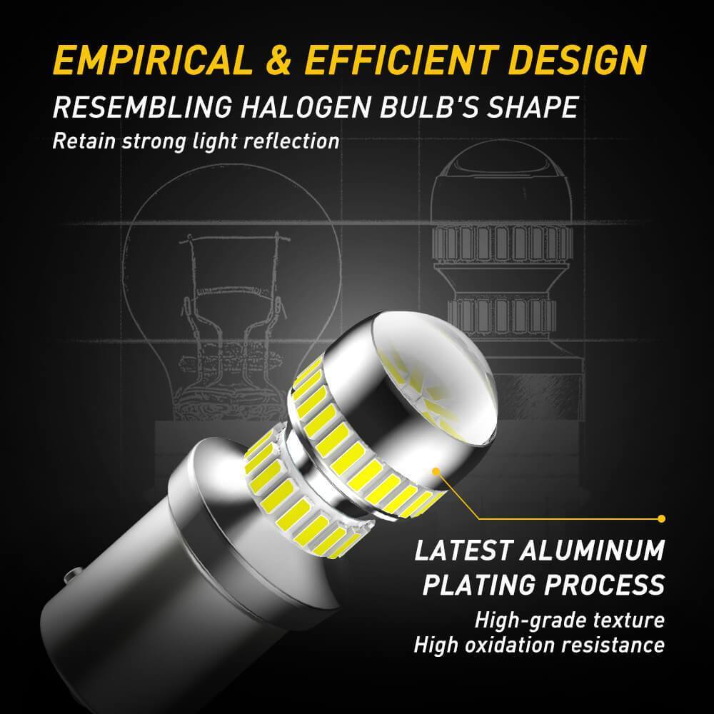 1156 LED Bulb with Projector Lens - BA15S/P21W/7506 Backup Reverse Light Bulb - 2600LM 6000K White - Perfect for Car, Truck, SUV, Boat & RV Reverse Lights