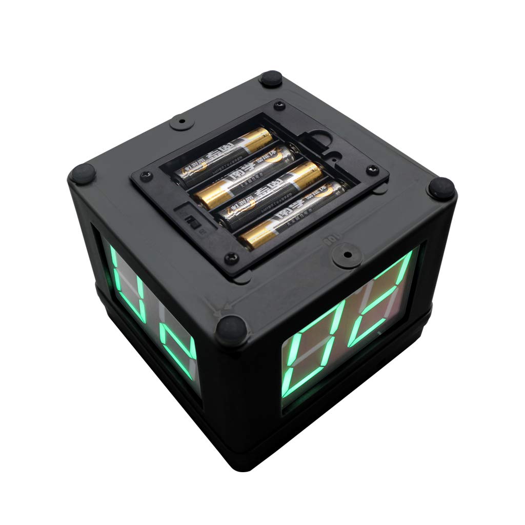 GANXIN Poker Shot Clock - 20/30 Sec & Custom Countdown Timer for Poker, Casino, Chess Tournaments - 4-Sided Cube Timer (Black) - Perfect for Texas Hold'em, Blackjack & Competitive Board Games
