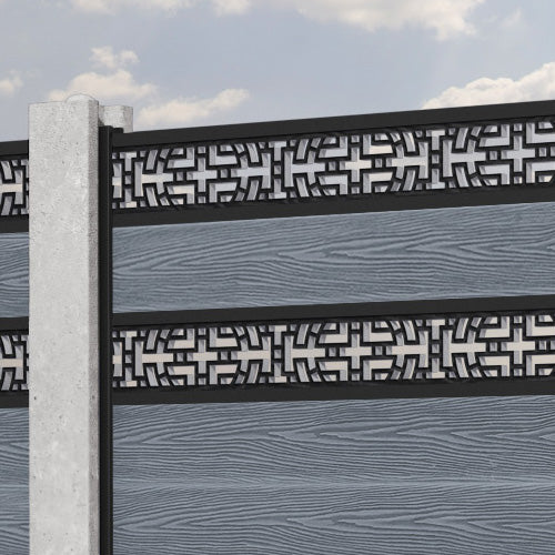 Classic Kumo Split Screen Fence Panel - Anthracite Grey Privacy Screen for Concrete Posts | Outdoor Garden Fence, Patio Divider & Backyard Privacy Solution