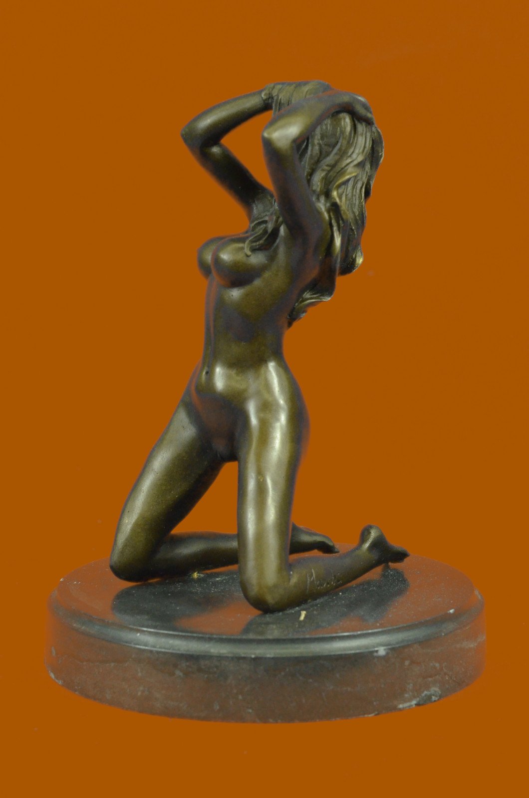 Handmade Museum-Quality Bronze Sculpture Bookend - Naked Girl Statue for Bookshelves & Home Decor | Perfect for Office, Library, and Gift Giving