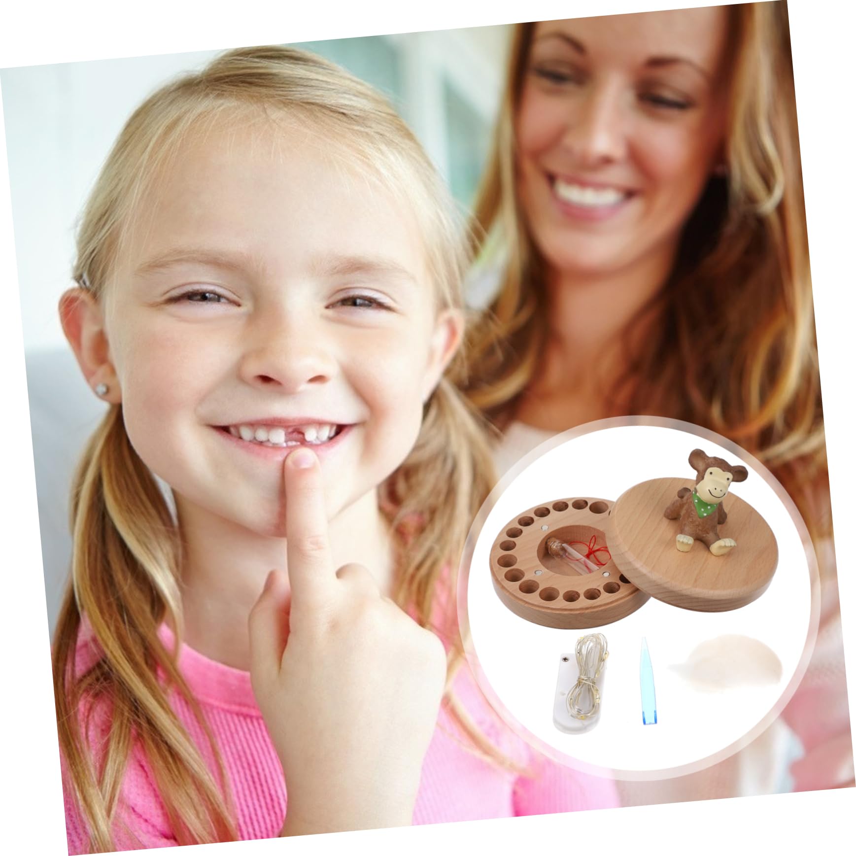 VICASKY Kids Tooth Box - Beech Wood Lost Tooth Holder & Keepsake Case for Baby Teeth - Perfect for Tooth Fairy Gifts and Childhood Memories