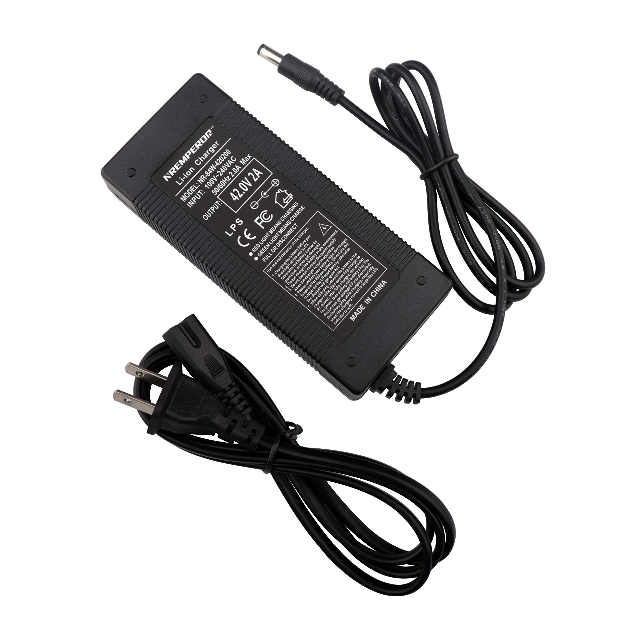 42V 36V Battery Charger 2A Output with 5.5mm DC Round Port - Fast Charging for E-Bikes, Scooters & Power Tools | Durable Replacement Charger for Home & Outdoor Use
