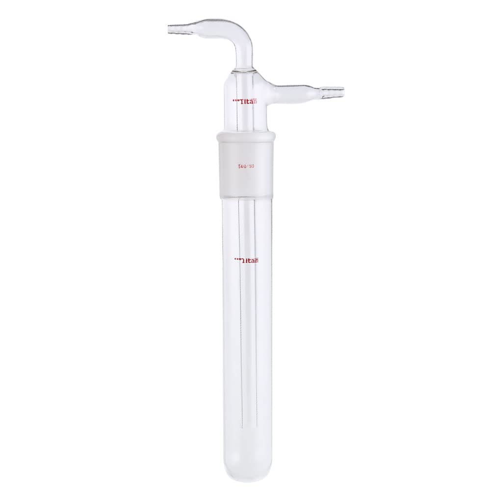 2-Part Glass Vacuum Cold Trap with 40/50 Joint - Lab Gas Washing Bottle for Solvent Removal & Vacuum Distillation | Ideal for Chemistry Labs, Research & Industrial Applications