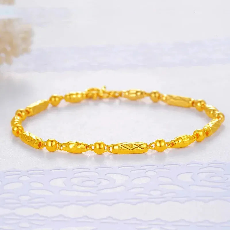 24K Pure Gold Bracelet for Women - 999 Solid Real Gold Bangle, Upscale Classic Jewelry Gift for Anniversary, Valentine's Day & Special Occasions