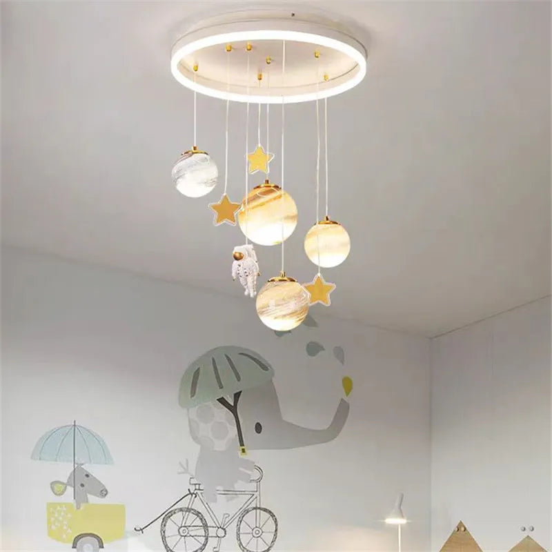 Kids Space Astronaut Ceiling Light - Galaxy Themed Night Light for Bedroom & Nursery - Perfect for Bedtime, Playtime & Stargazing