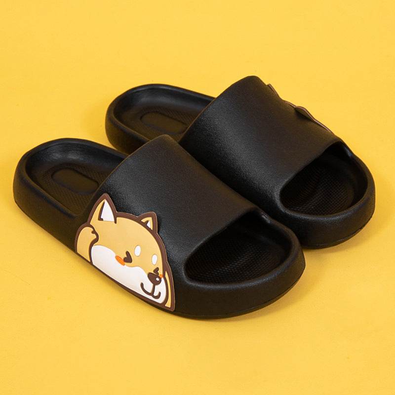 Cute Shiba Inu Dog House Slippers for Women & Men - Soft Plush Indoor Slides with Non-Slip Sole - Perfect for Home, Lounge, and Gift Giving
