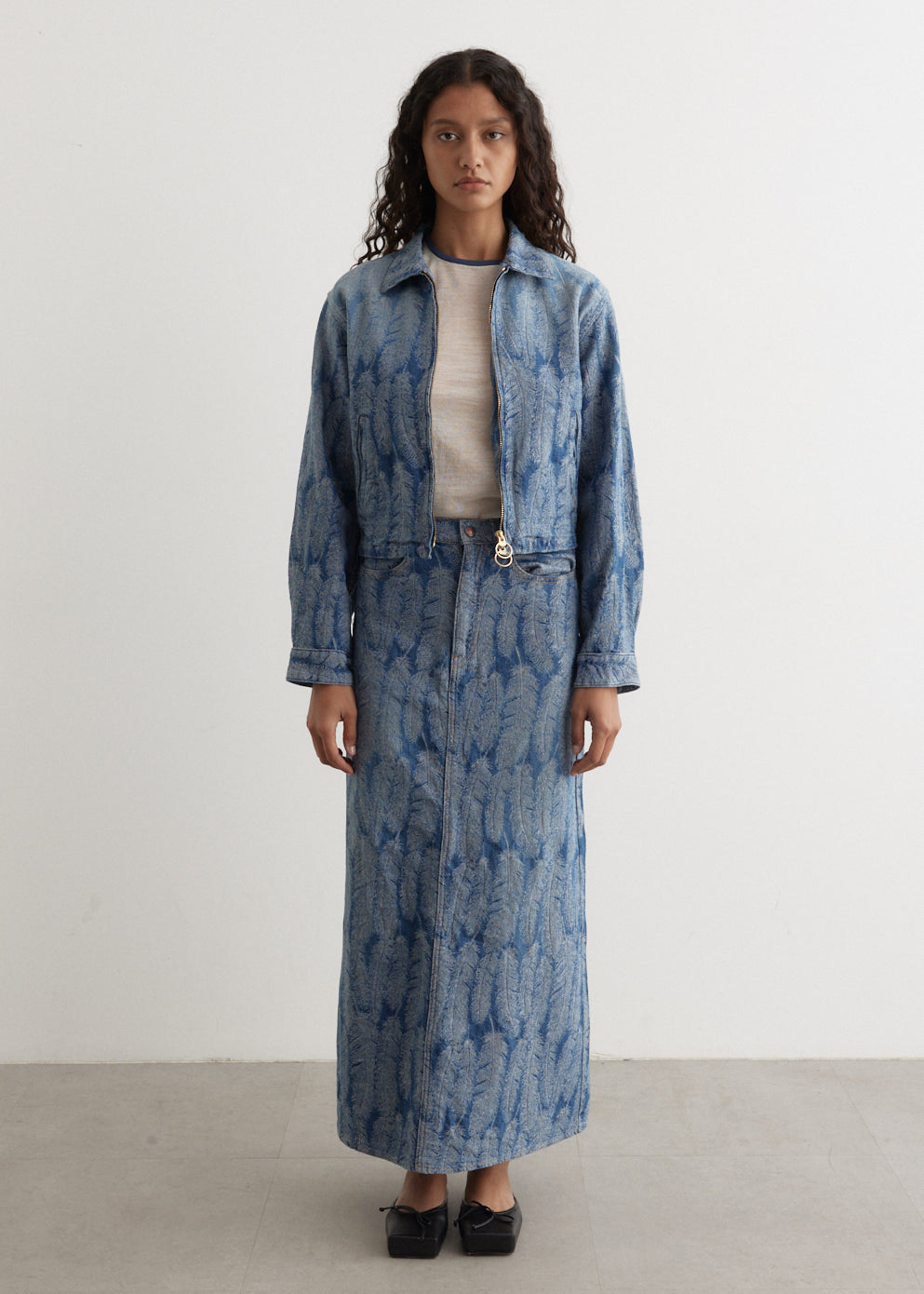 12oz MAGPIE Denim High Waist Maxi Skirt for Women - Vintage Blue Long Denim Skirt with Pockets | Perfect for Casual Outfits, Date Nights & Summer Fashion