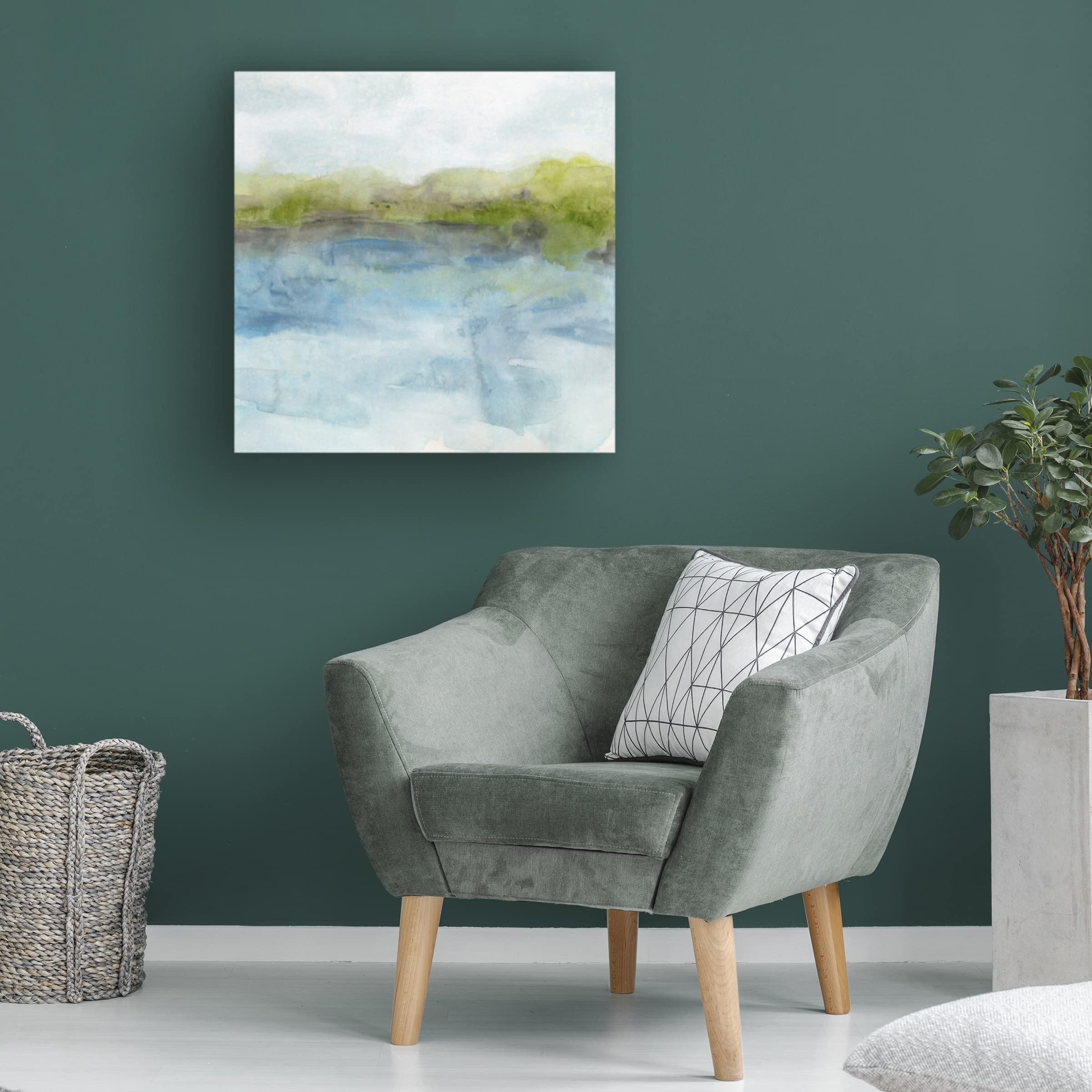 Trademark Fine Art 'Watermark Shoreline II' Canvas Wall Art by June Erica Vess - Coastal Beach Decor for Living Room, Bedroom & Office