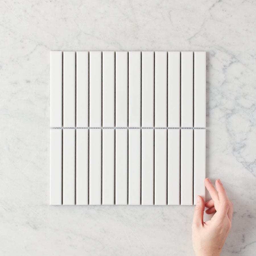 Brunswick Kit Kat Gloss White Ceramic Wall Tile - Perfect for Kitchen Backsplash and Bathroom Renovation