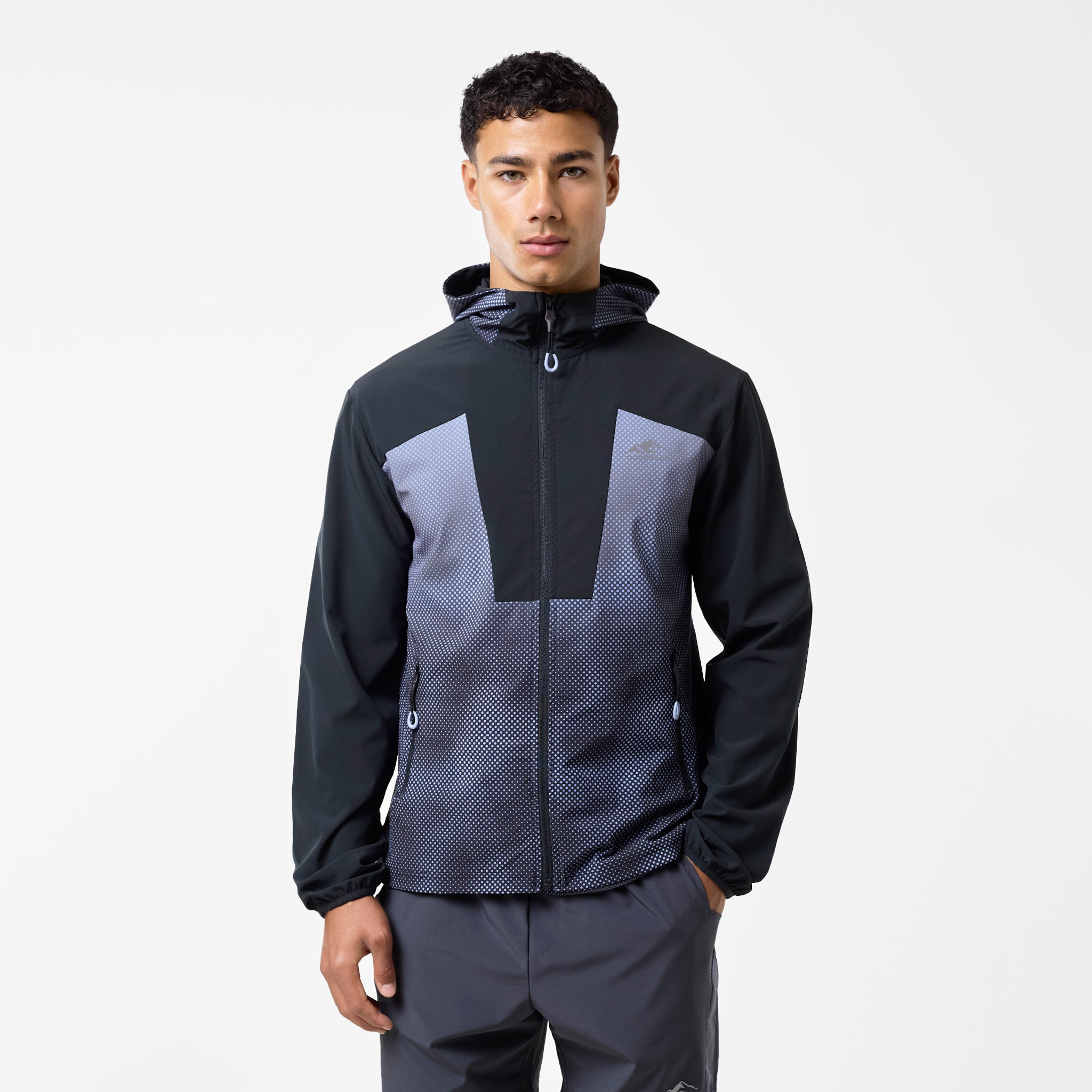 Bitmap Windbreaker Jacket for Men & Women | Lightweight Water-Resistant Graphite Lilac Outdoor Coat for Running, Hiking & Travel