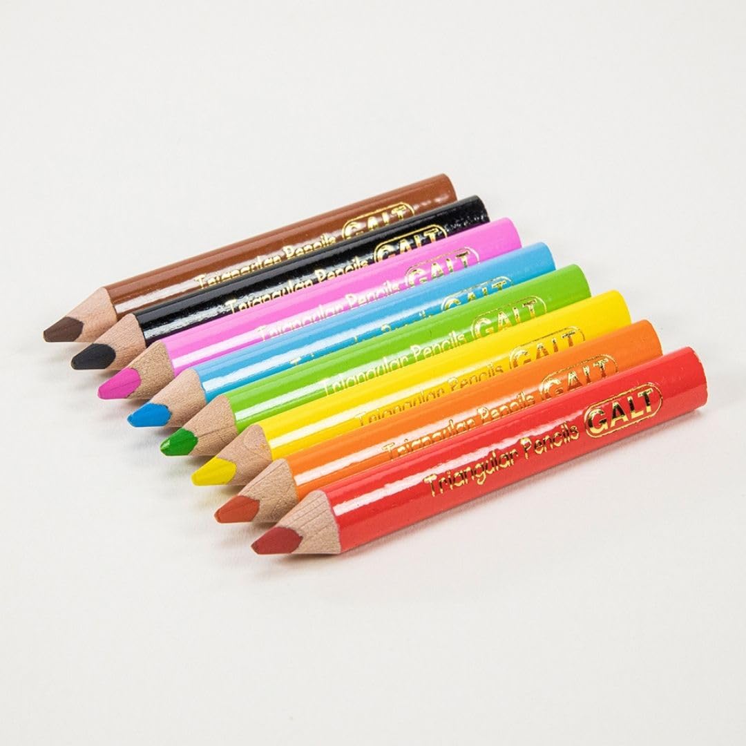 Galt Toys Triangular Pencils for Kids - 8-Piece Set for Easy Grip & Handwriting Practice | Perfect for School, Art Class & Home Learning Activities