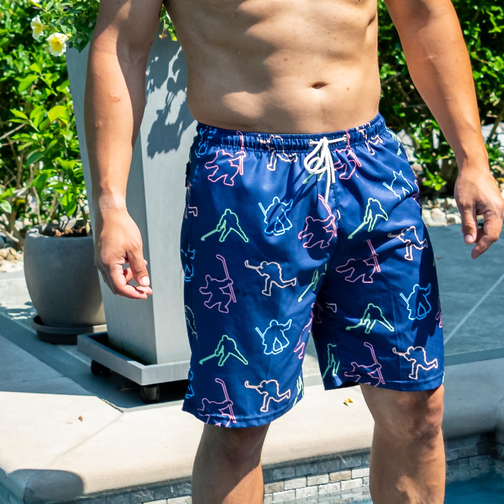 ChalkTalkSPORTS Hockey Swim Trunks for Men & Boys | Quick-Dry Swim Board Shorts | Youth & Adult Sizes S-XXL | Perfect for Pool, Beach & Water Sports