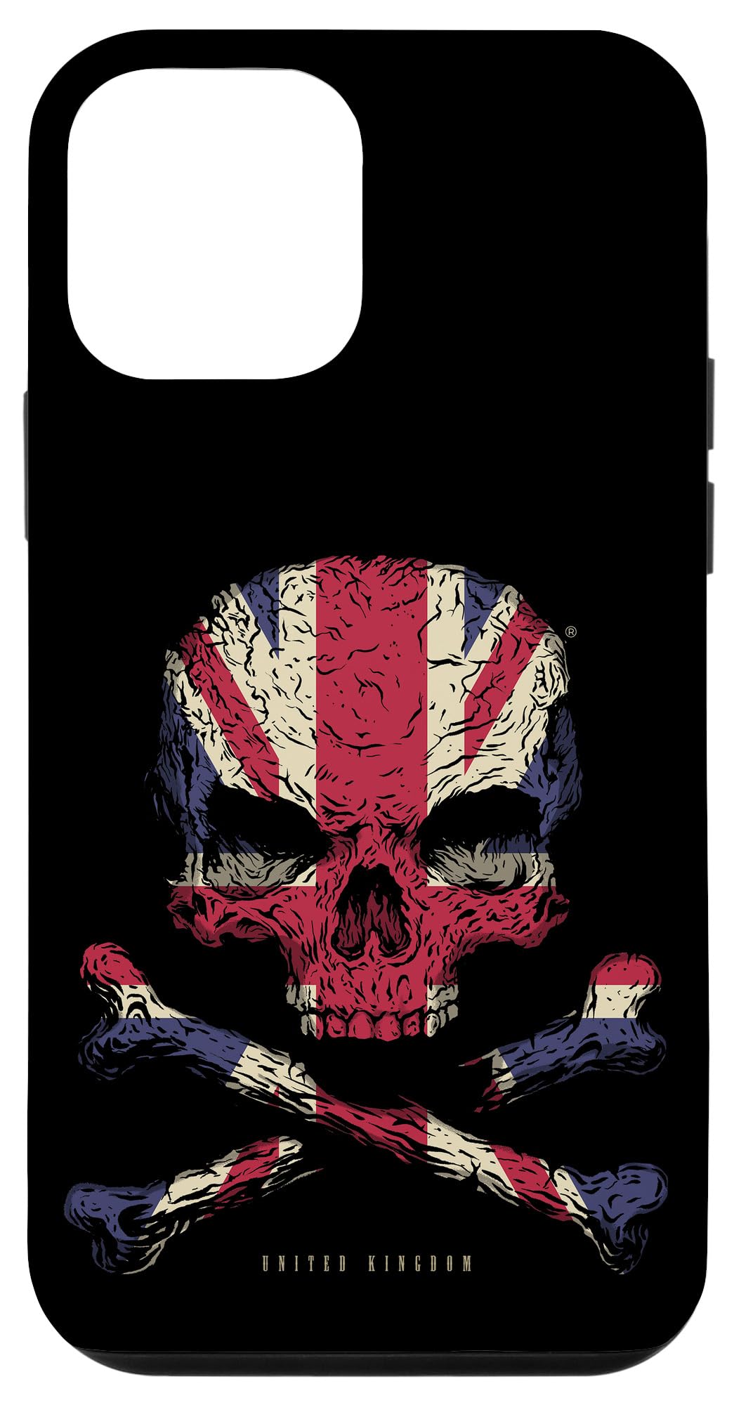 iPhone 12 Mini Skull Crossbones UK Flag Skeleton British Heart Phone Case - Stylish Protective Cover for Everyday Use & Travel