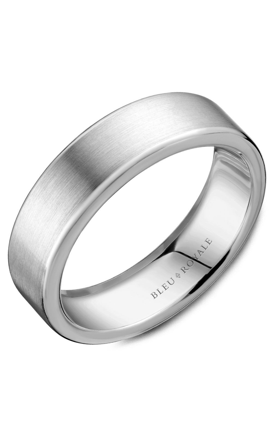 Bleu Royale Men's Wedding Band RYL 037W65 - 14K White Gold Classic Ring for Grooms & Engagement - Perfect for Weddings, Anniversaries & Special Occasions