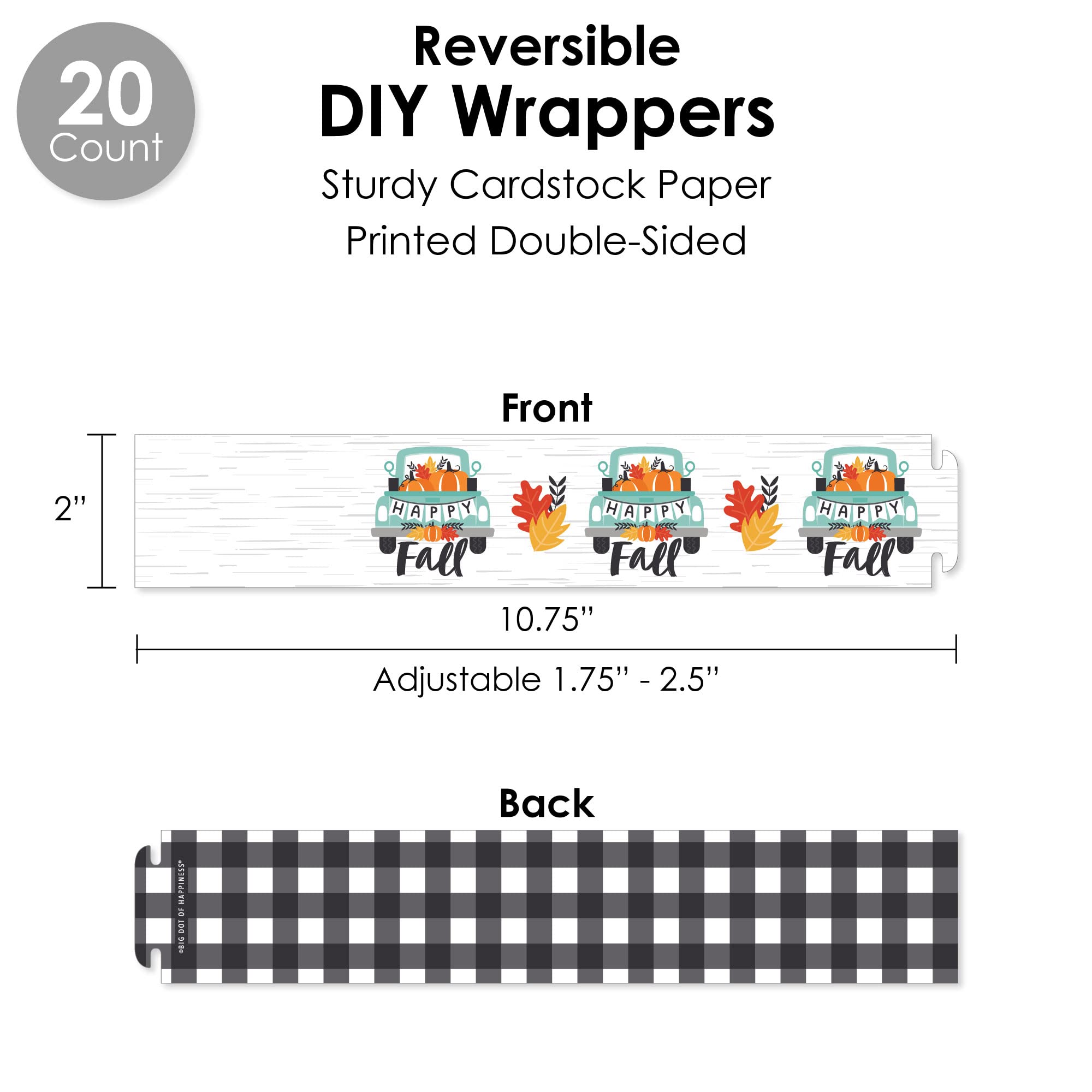 Happy Fall Truck Harvest Pumpkin Party Favors - 100-Piece Cupcake Kit & Party Pack for Halloween, Thanksgiving, and Autumn Celebrations - Perfect for Classroom Treats, Office Events, and Seasonal Decorations