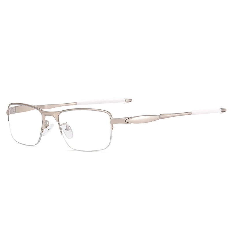 CCspace Unisex Semi-Rimless Small Square TR90 Titanium Eyeglasses 57236 - Lightweight & Durable Frame for Work, Reading, and Everyday Wear