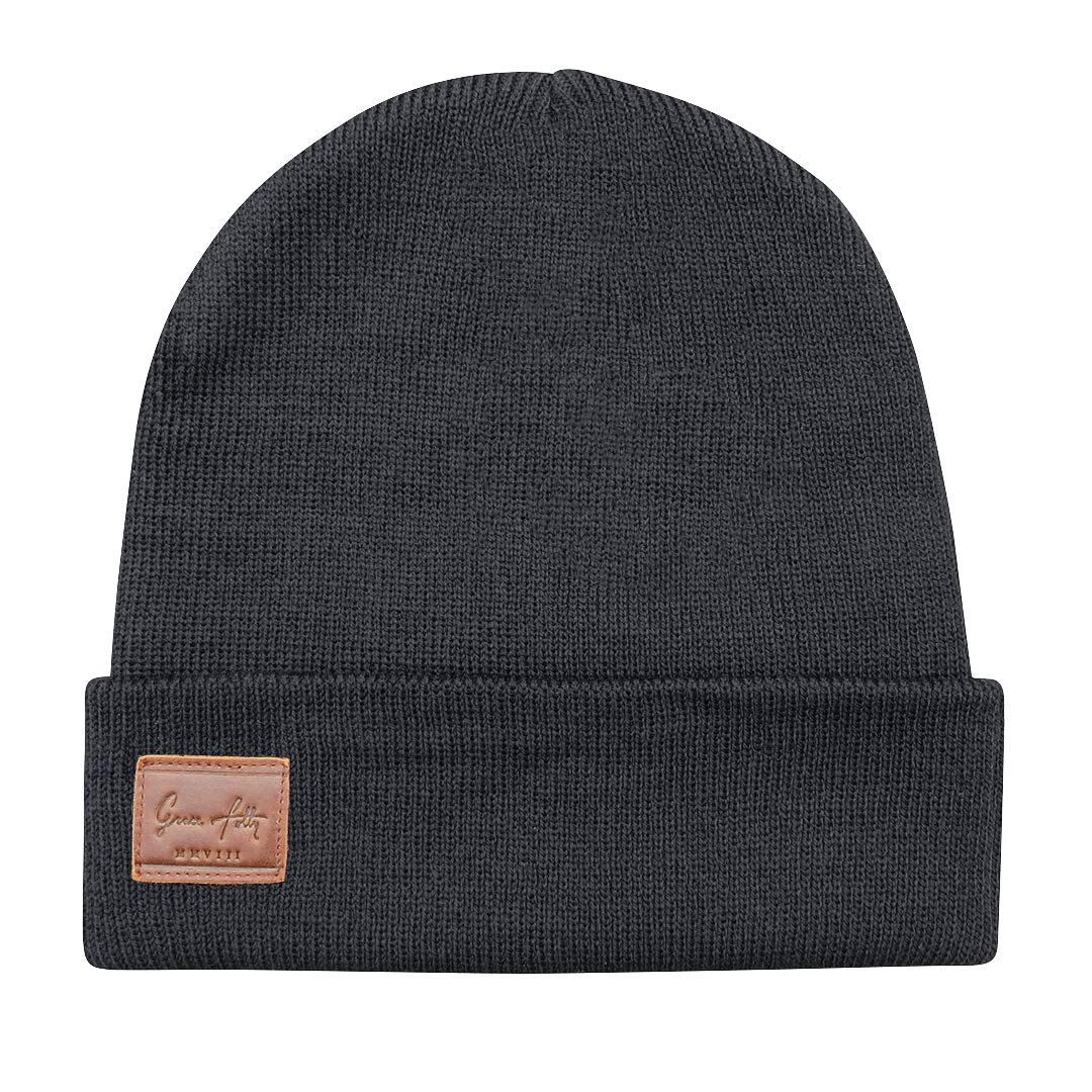 Grace Folly Foldable Beanie Hat - Unisex Acrylic Knit Winter Cap for Men & Women - Perfect for Skiing, Hiking & Cold Weather Activities