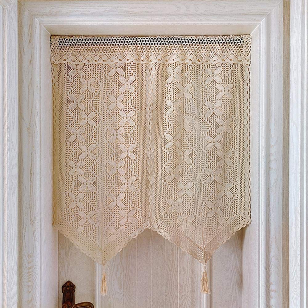 Vintage Crochet Hollow Door Curtain with Tassel - 63