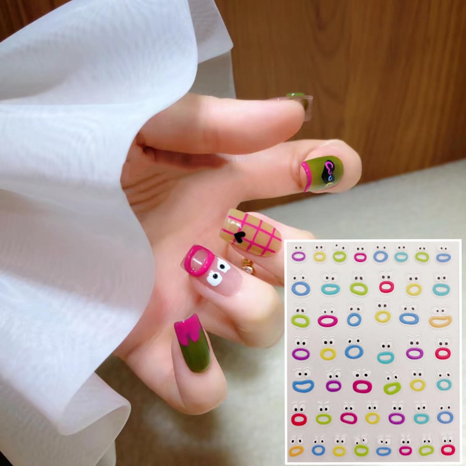 5D Cartoon Nail Stickers - Sausage Lips Design for Women, Party & Salon Use