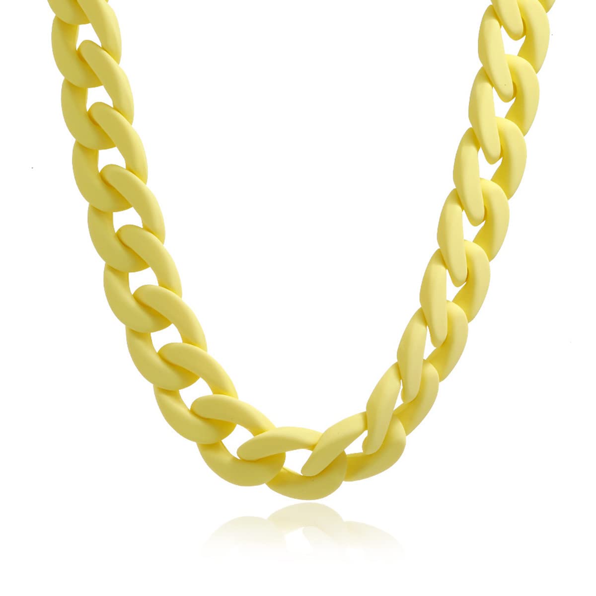 Stylish Multicolor Acrylic Figaro Chain Necklace - Chunky Cuban Link Resin Jewelry for Women & Girls | Perfect for Parties, Festivals & Everyday Fashion Accessories