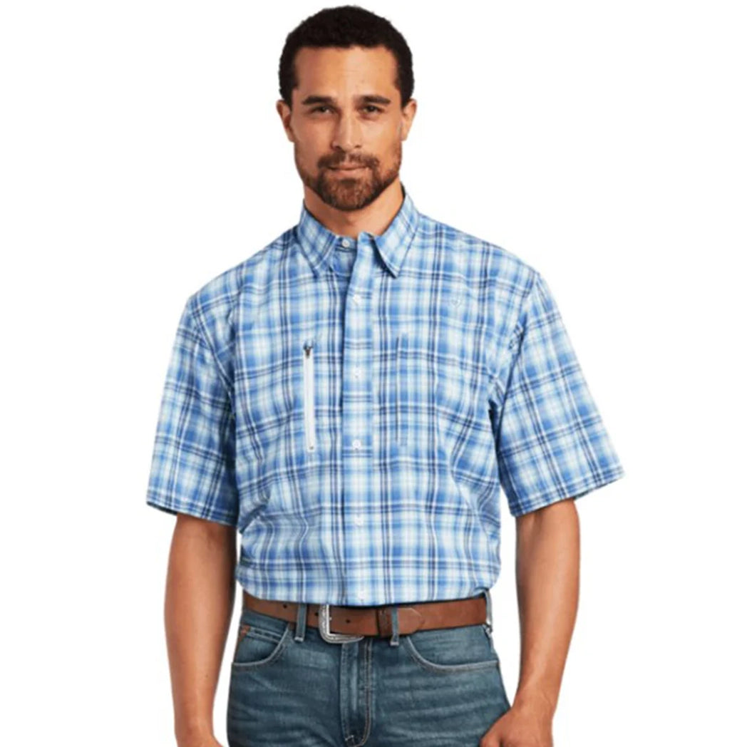 Ariat Men's Dutch Blue Plaid Shirt - Western Style Long Sleeve Button-Up for Casual Wear & Outdoor Activities