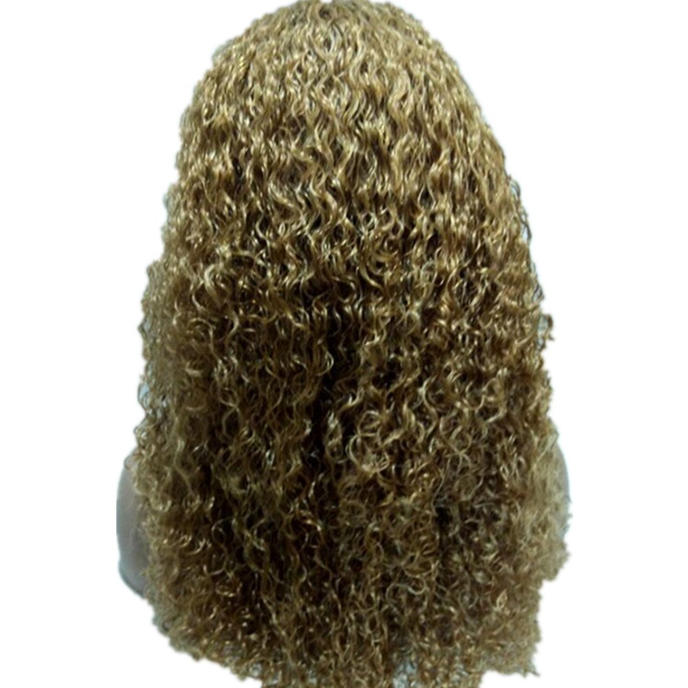 Brazilian Virgin Human Hair Lace Front Wigs for Women - Dark Blonde #27 Curly Glueless Lace Wig with Baby Hair 10 Inches | Natural Look for Daily Wear, Parties & Special Occasions