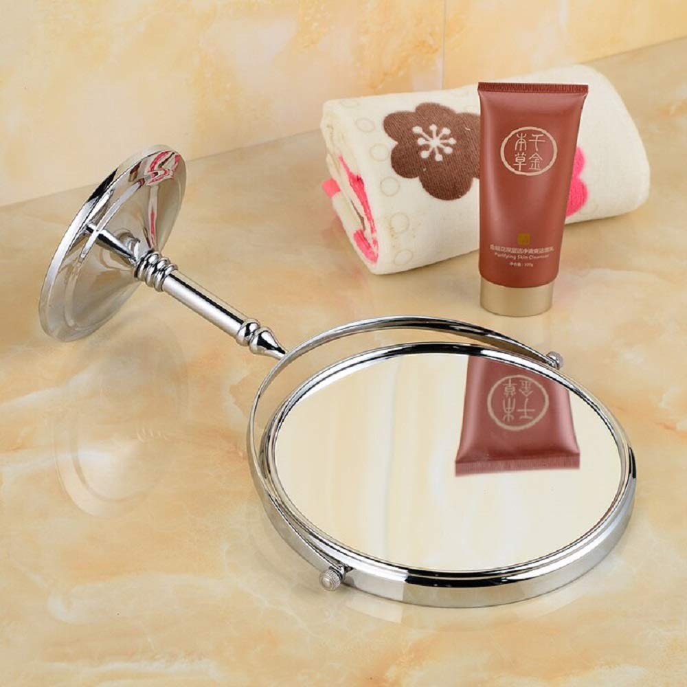 BIRMON 5X Magnifying Makeup Mirror with Stand - Double-Sided Vanity Mirror (1X & 5X Magnification) for Precise Makeup Application, Skincare & Grooming - Perfect for Home, Travel & Salon Use (Silver)