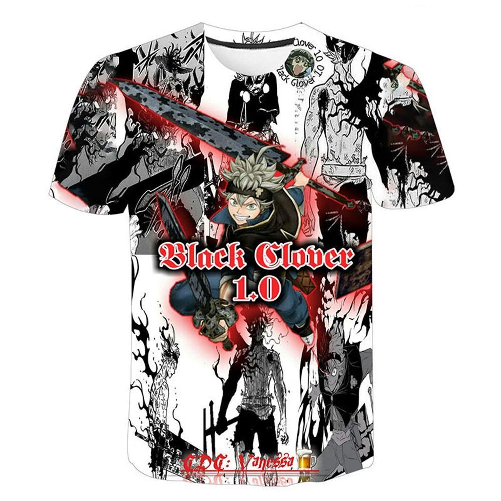 Black Clover Anime Printed Men's T-Shirt - Stylish Graphic Tee for Fans, Casual Wear & Cosplay