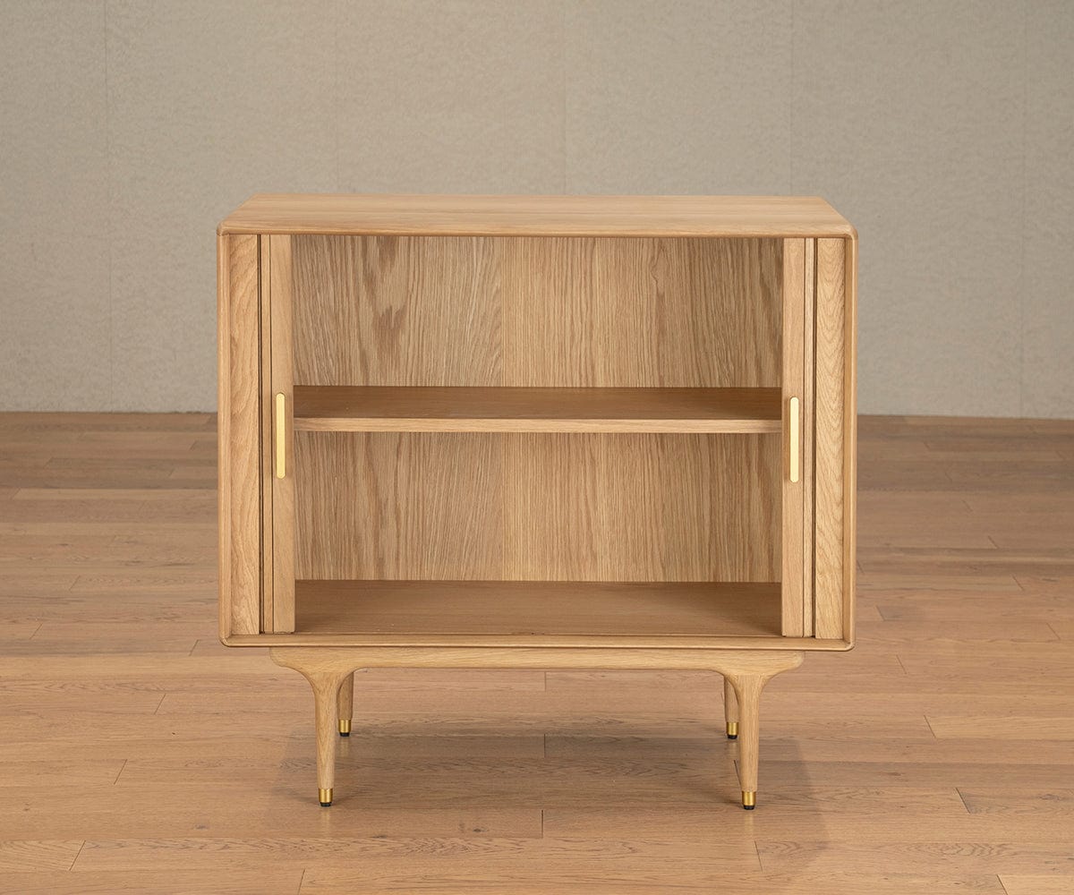 Hendrick Low Cabinet II - White Oak Modern Sideboard for Living Room, Bedroom & Entryway Storage