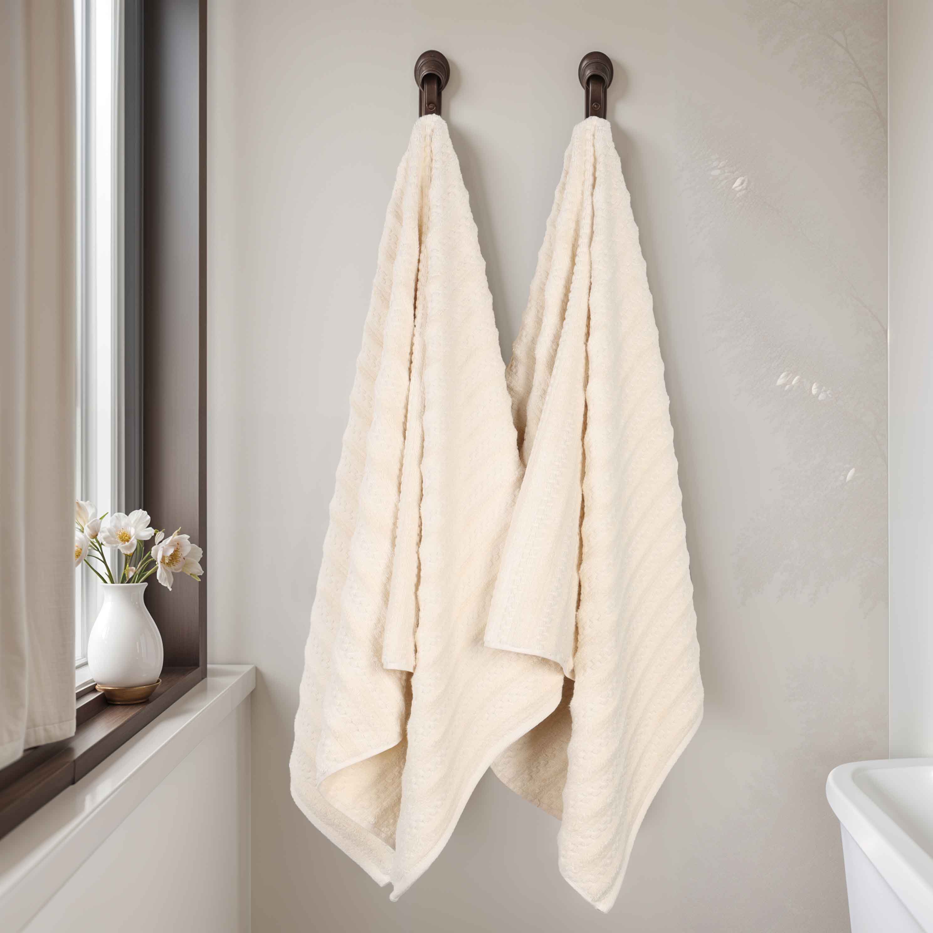 Zuma Zero Twist Cotton Medium Weight Absorbent Bath Towels - Set of 2 | Ultra Soft & Quick-Drying Bath Sheets for Spa, Hotel & Home Use