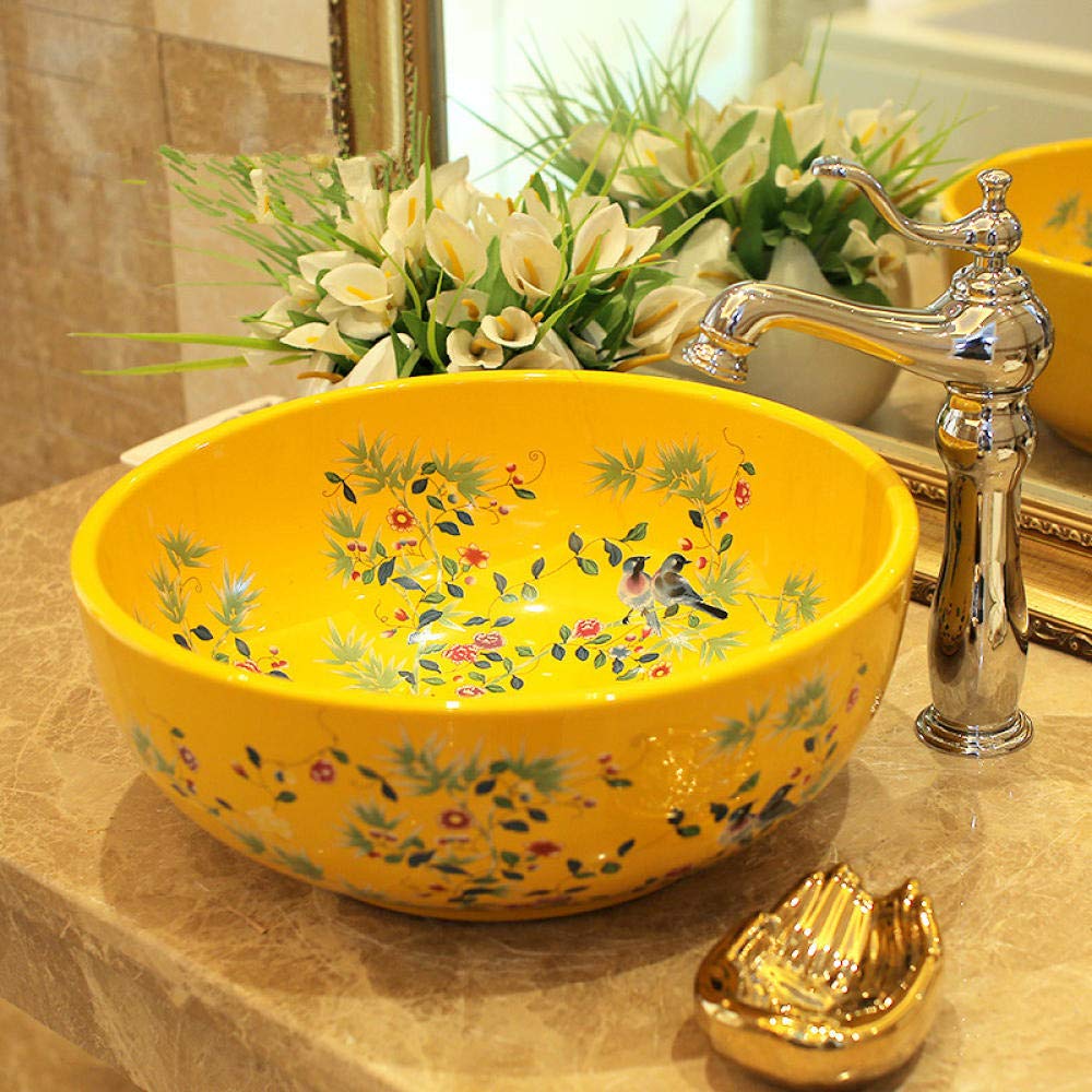 Premium Ceramic Vessel Sink for Bathroom - Modern Above Counter Wash Basin, White Countertop Basin for Vanity, Durable Ceramic Bathroom Sink (Perfect for Contemporary Home, Hotel, and Spa Renovations)